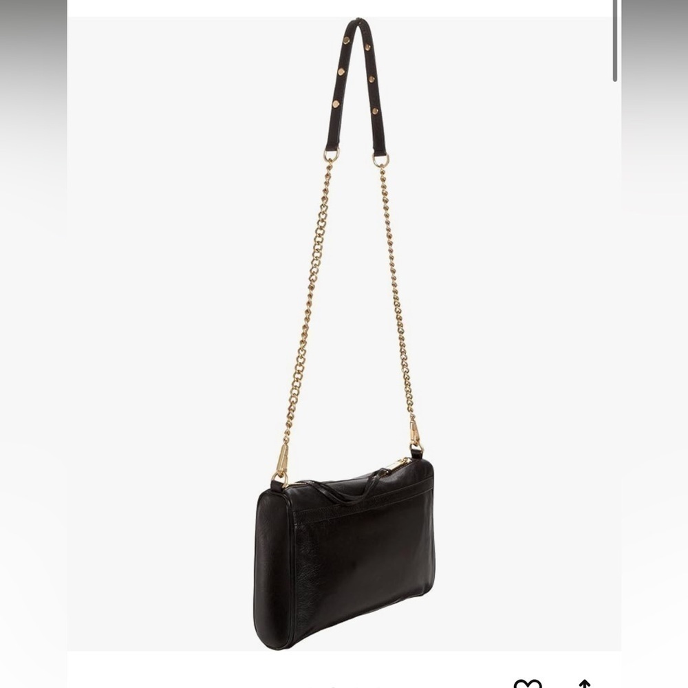 Rebecca Minkoff MAB Mini Mac Clutch Crossbody Black Leather Turn Lock Bag - Picture 2 of 7